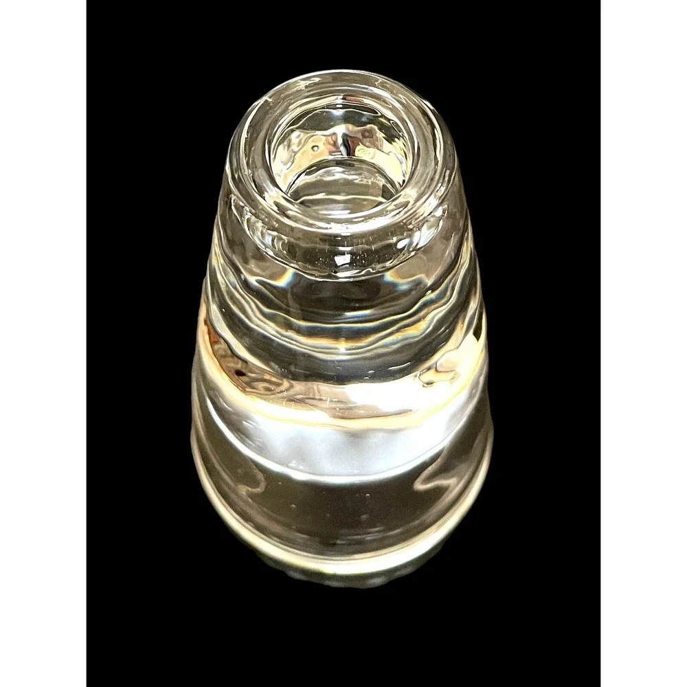 Vintage Leonardo Crystal Heavy Clear Candle Holder‎ 4.25